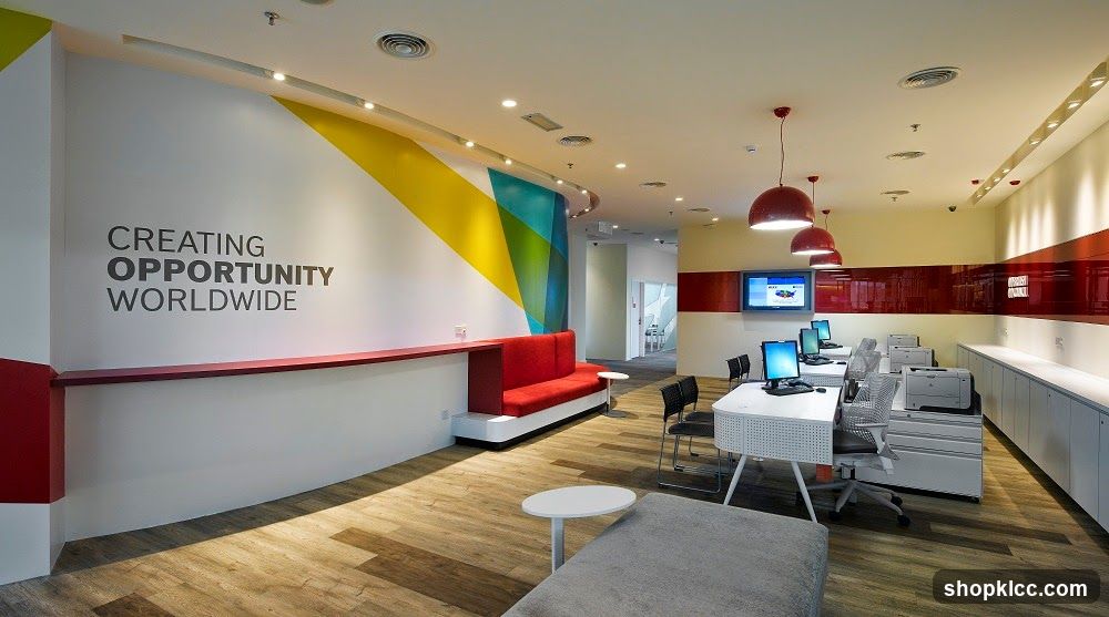 Modern Office Space with Motivational Wall Art