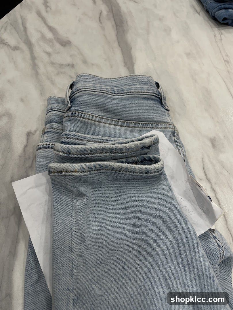 Folded Jeans with Tag