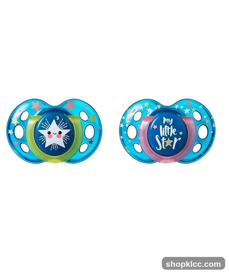 Two pacifiers with star designs