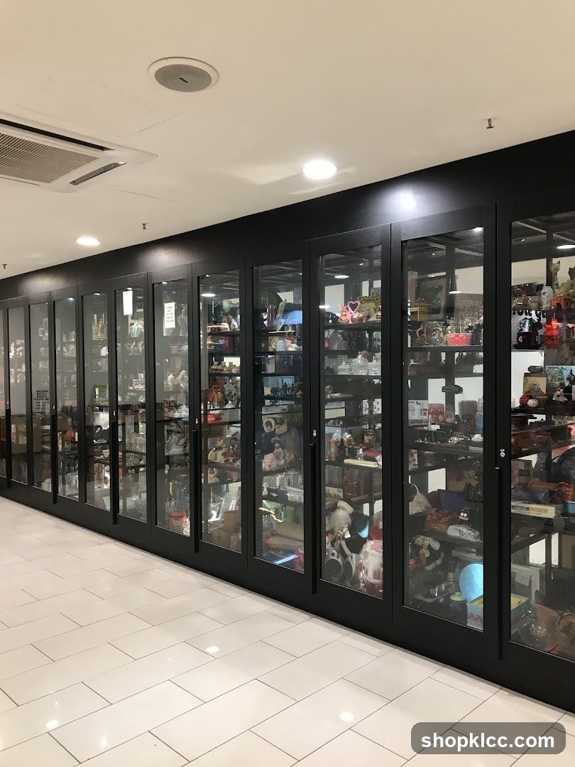 Display Cabinets Filled with Collectibles