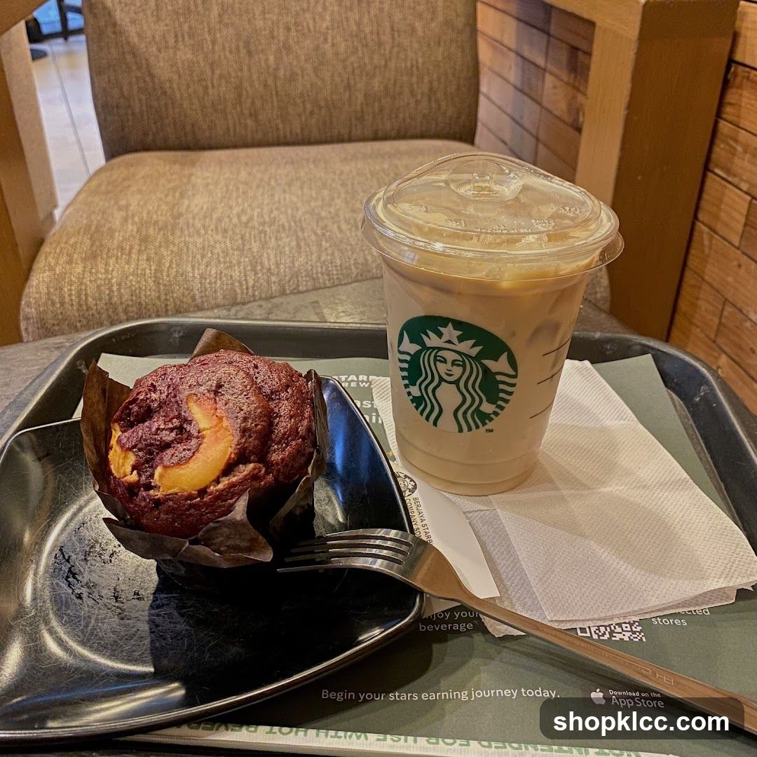 Muffin and Iced Coffee