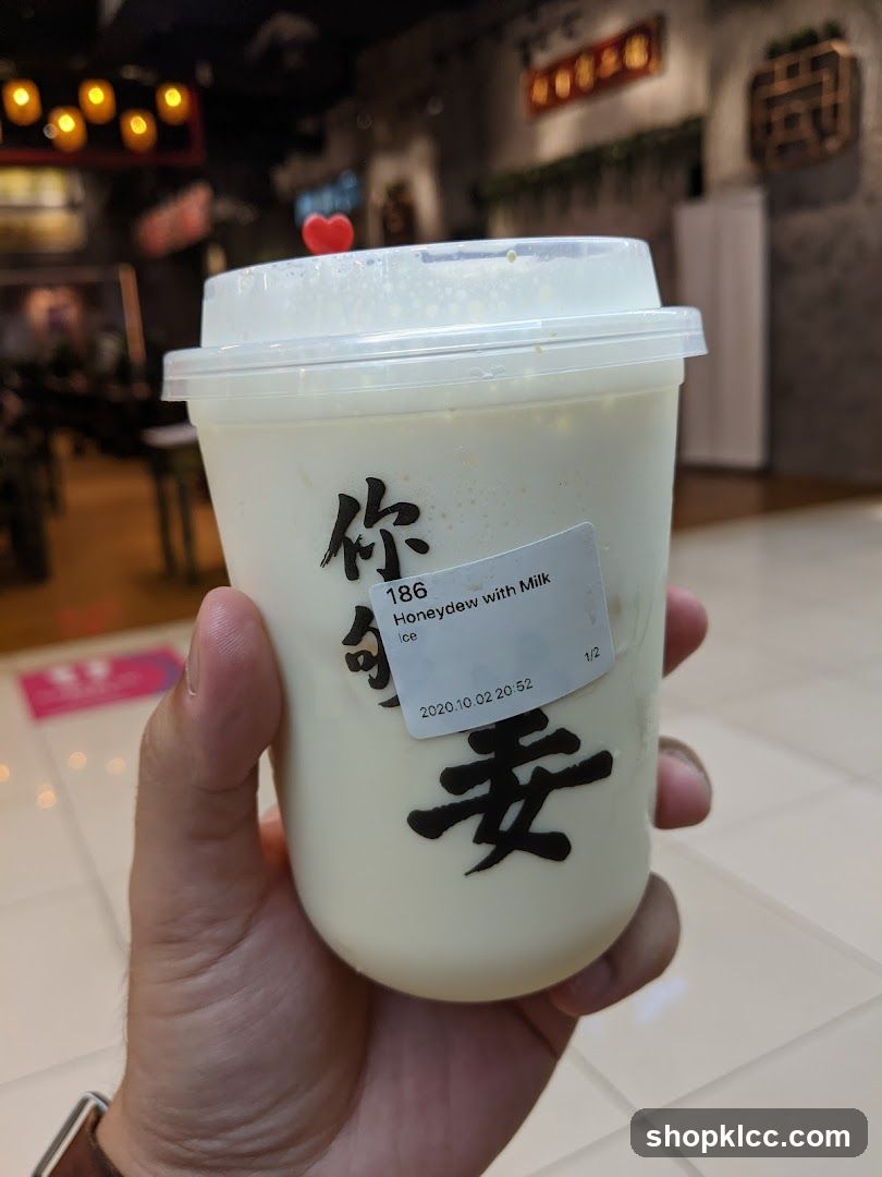 Honeydew with Milk Drink