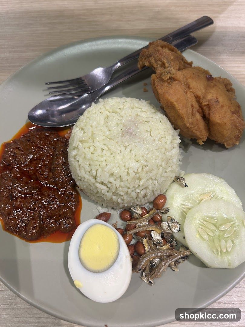 Nasi Lemak with Fried Chicken