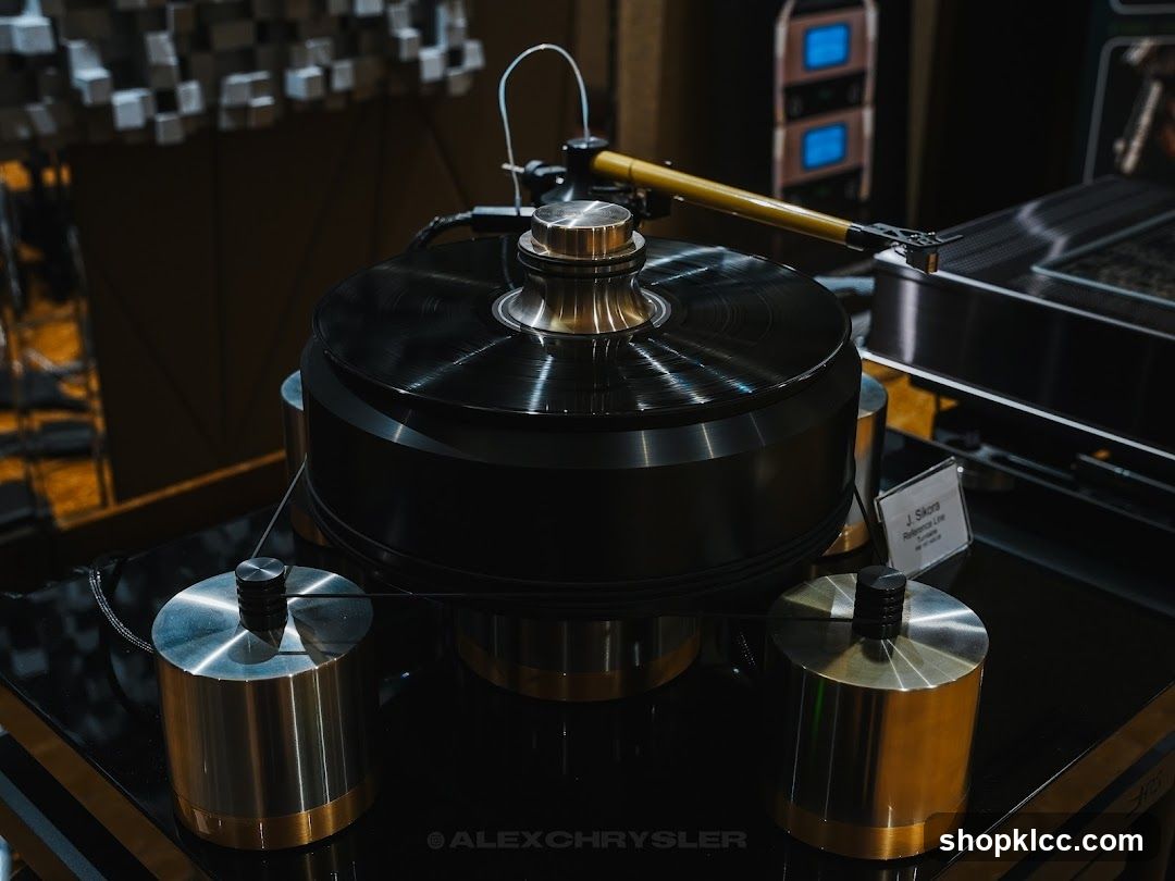 High-end turntable on display