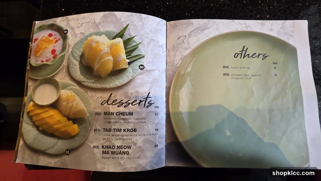Desserts and Others Menu