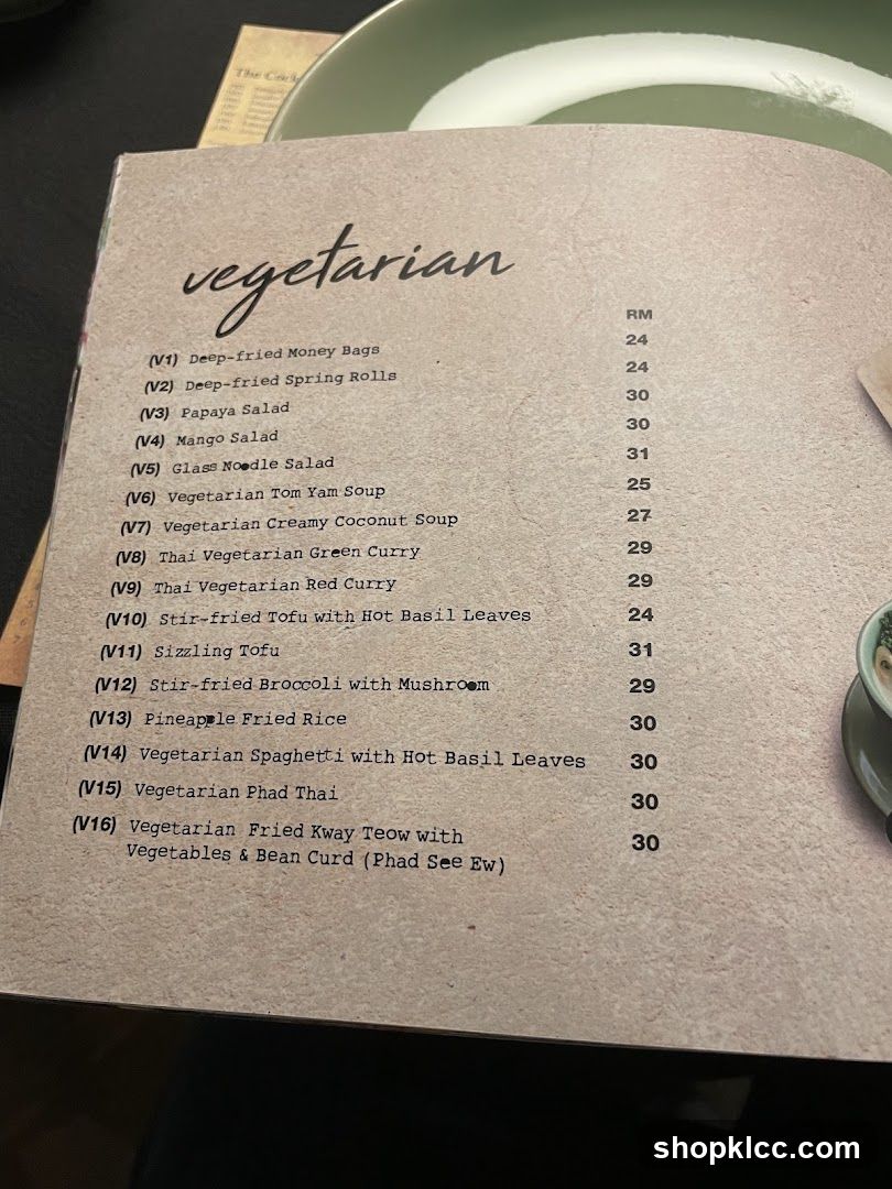 Vegetarian Menu