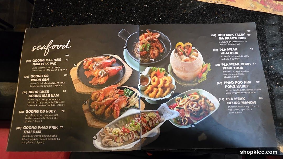 Seafood Menu
