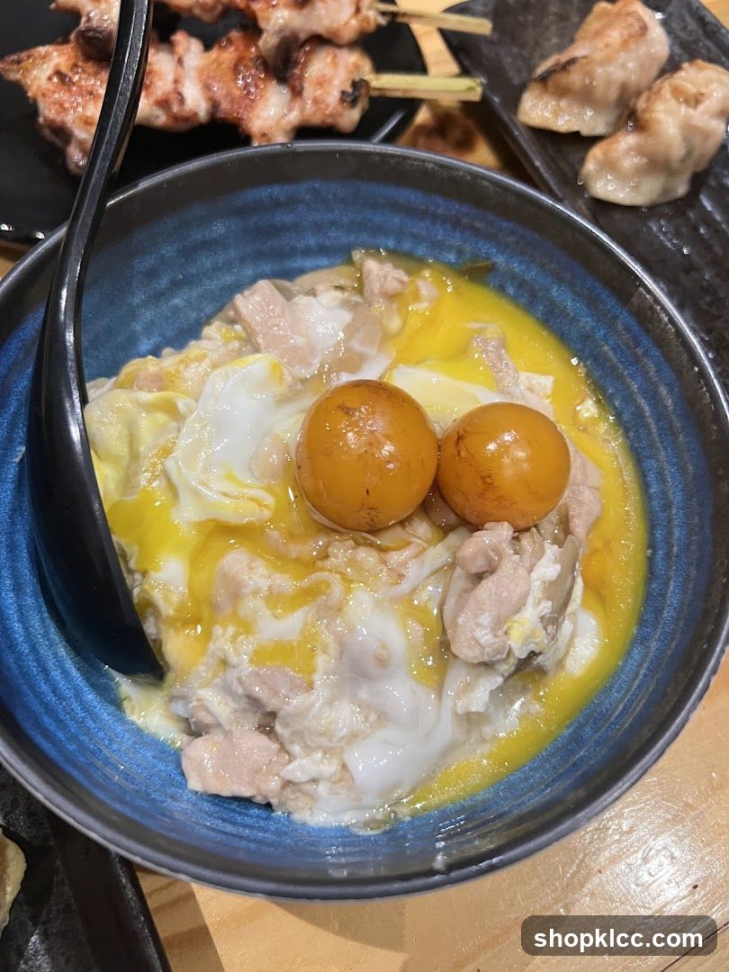 Oyakodon with Yakitori and Gyoza