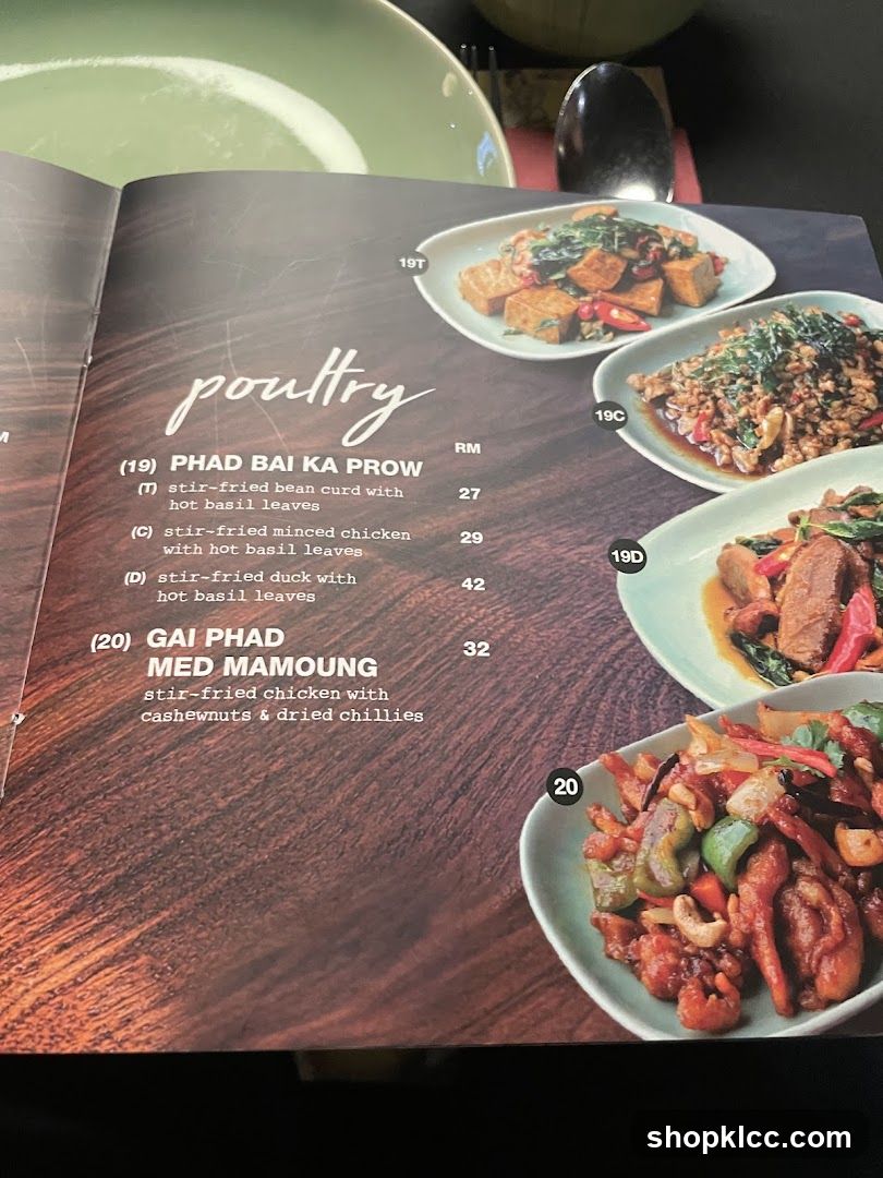 Poultry Menu