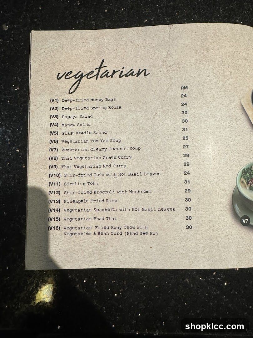 Vegetarian Menu