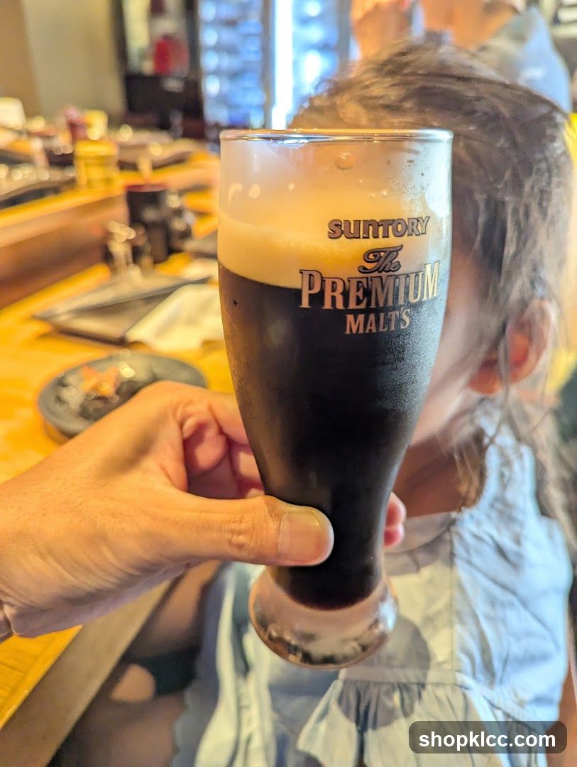 Glass of Suntory The Premium Malt's Beer