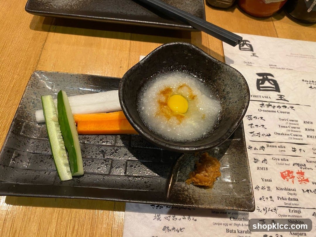 Japanese Appetizer with Quail Egg and Vegetables