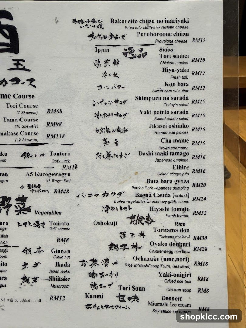 Japanese Menu