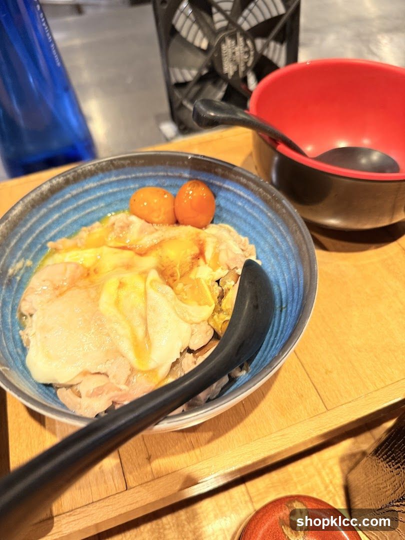 Oyakodon with two quail eggs