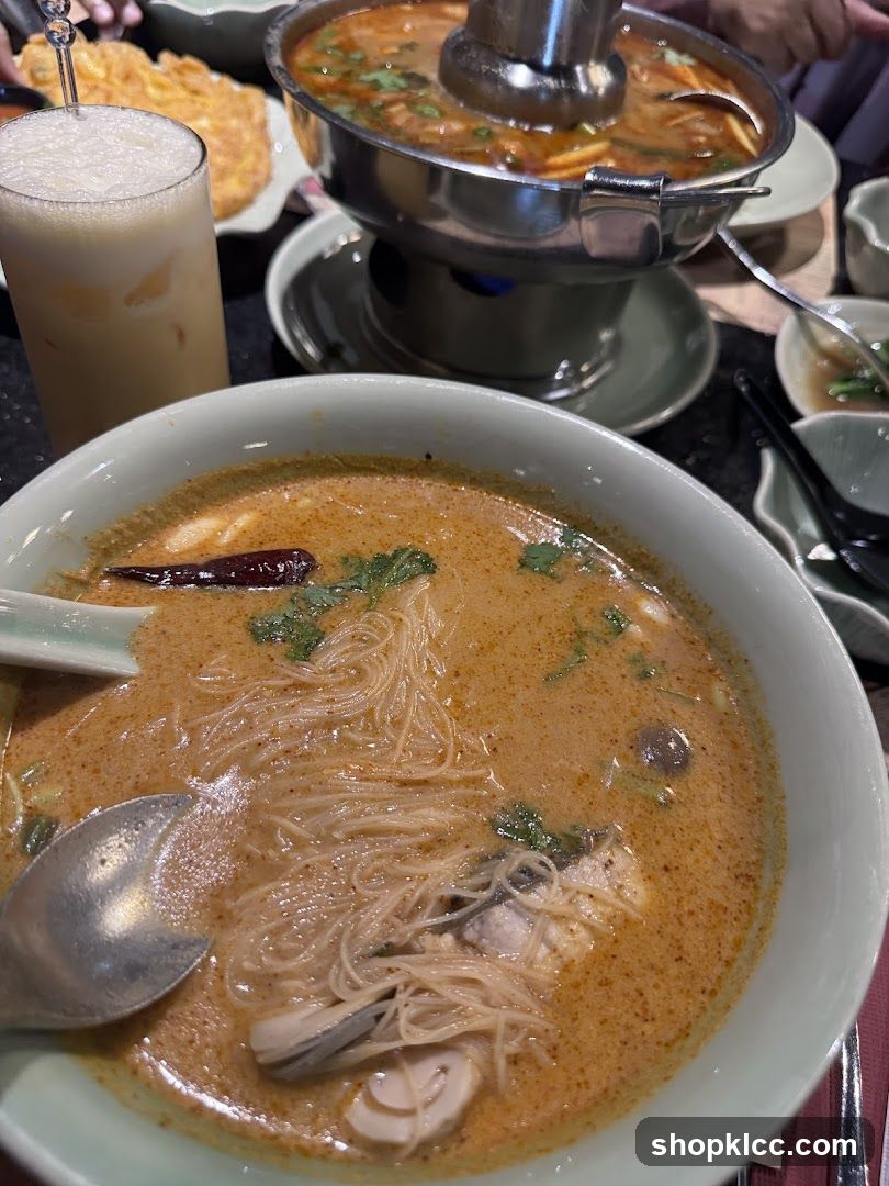 Tom Yum Soup and Thai Iced Tea