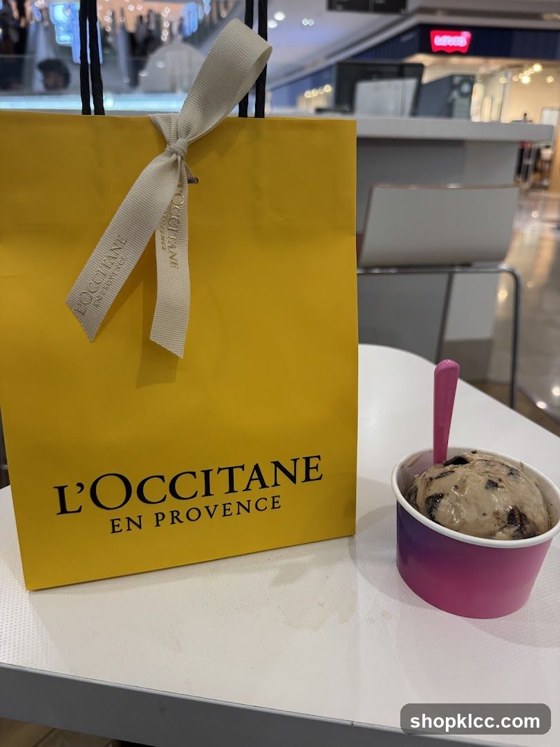 L'Occitane Shopping Bag and Ice Cream