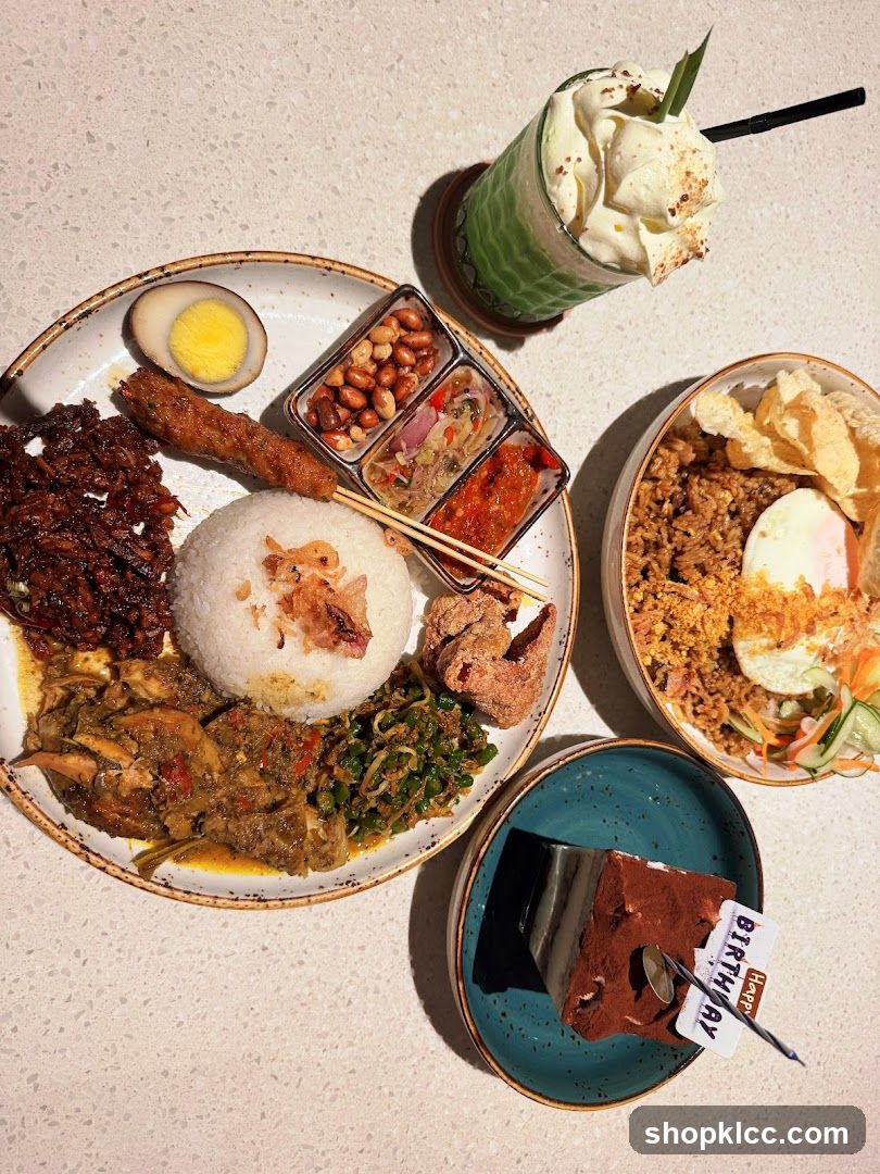 Birthday Cake and Indonesian Meal