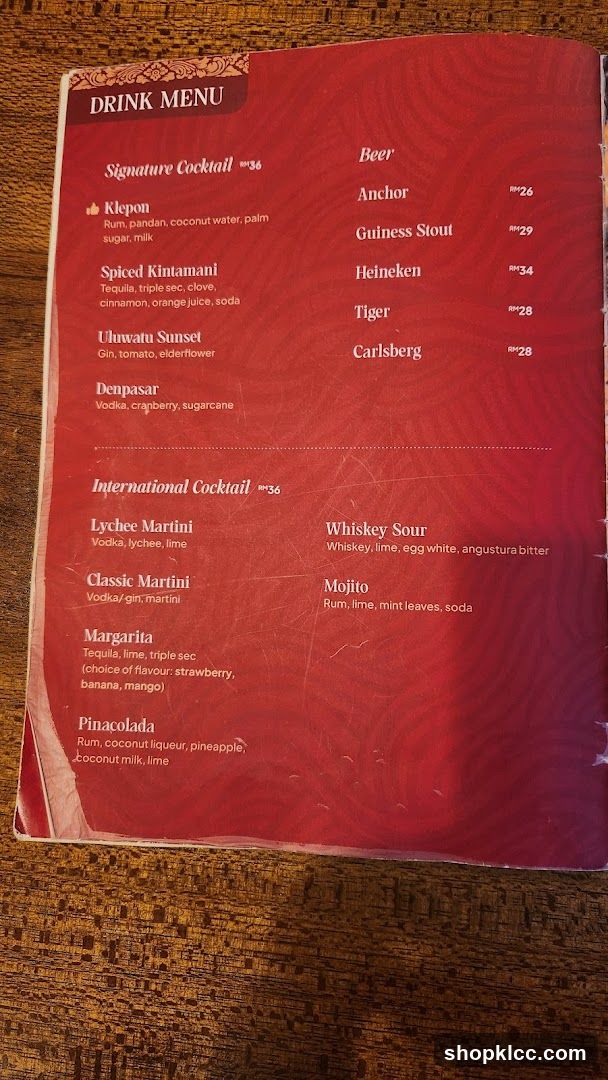 DRINK MENU