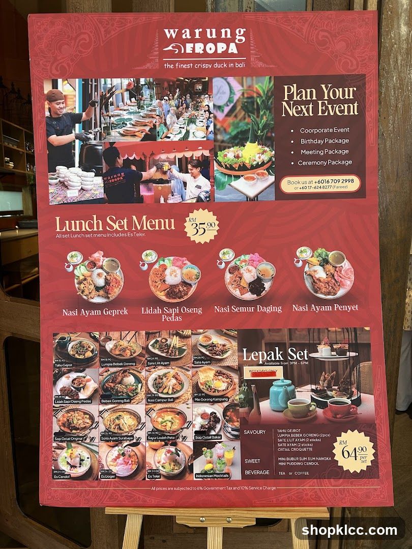 Warung Eropa Menu