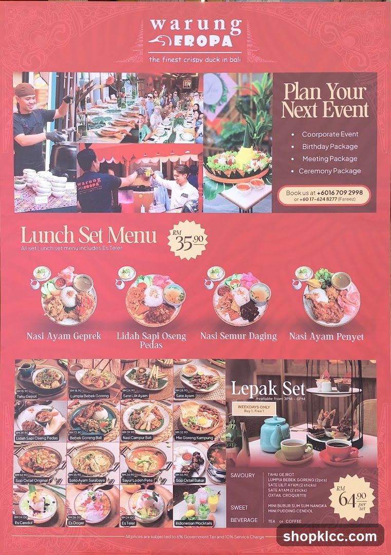 Warung EROPA Menu