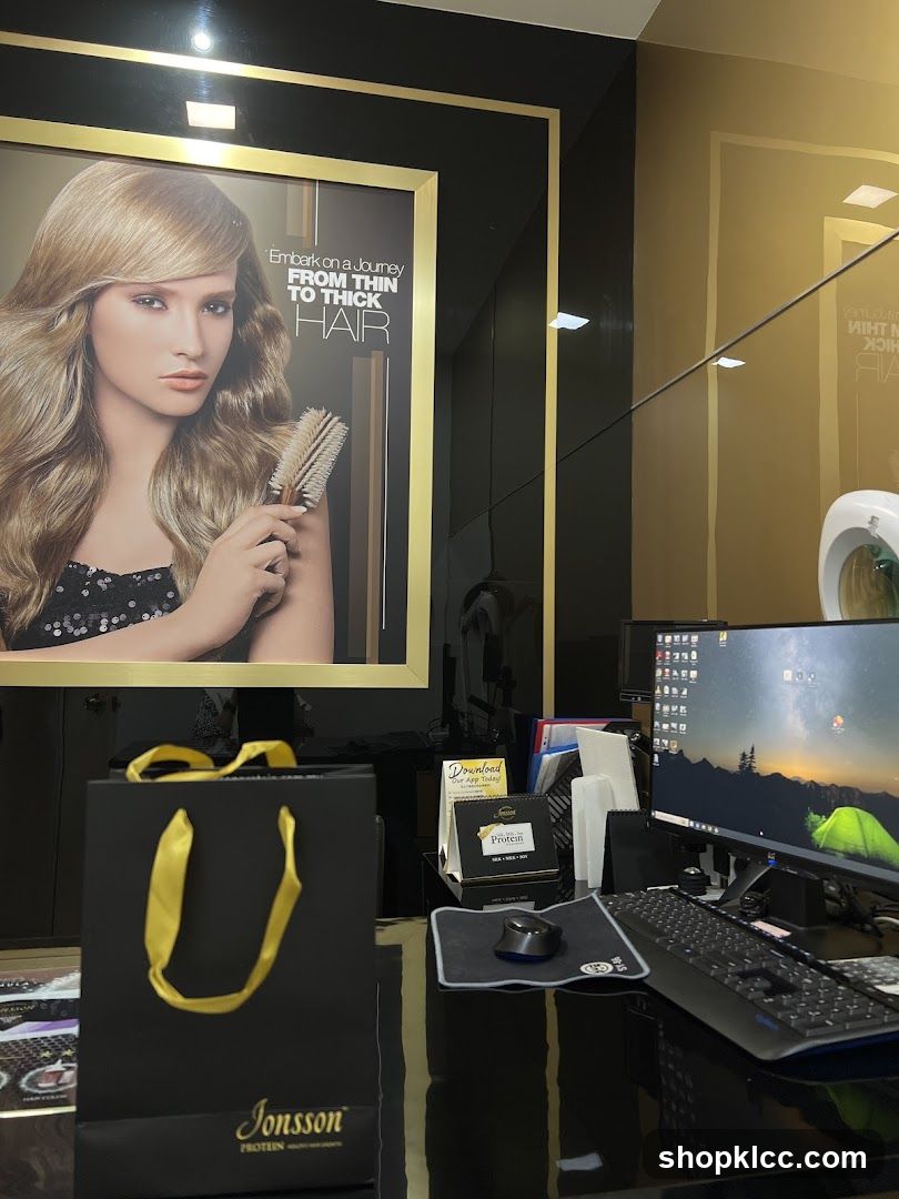 Salon Desk with Advertisement