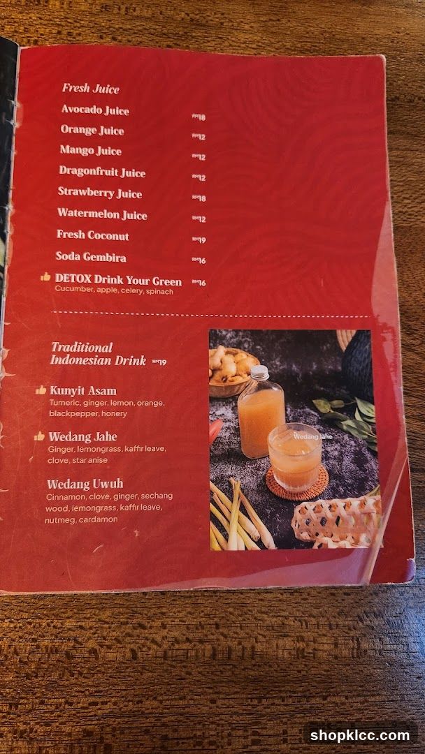 Drinks Menu