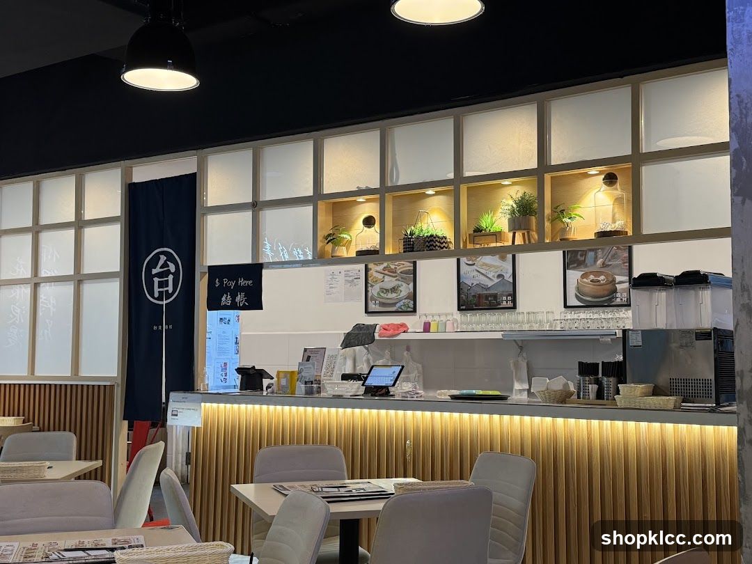 Restaurant Interior with Decorative Shelving