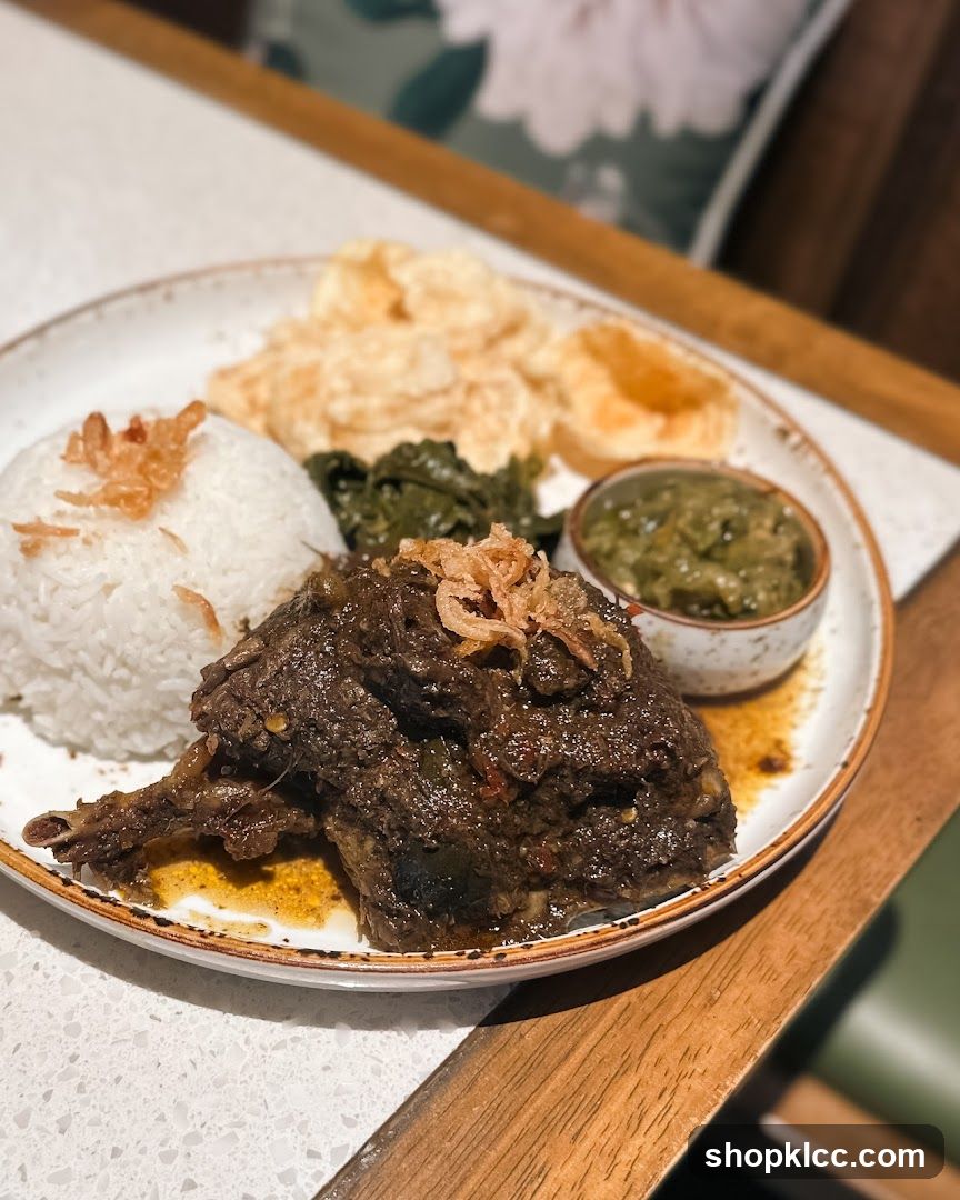 Beef Rendang with Rice and Sides