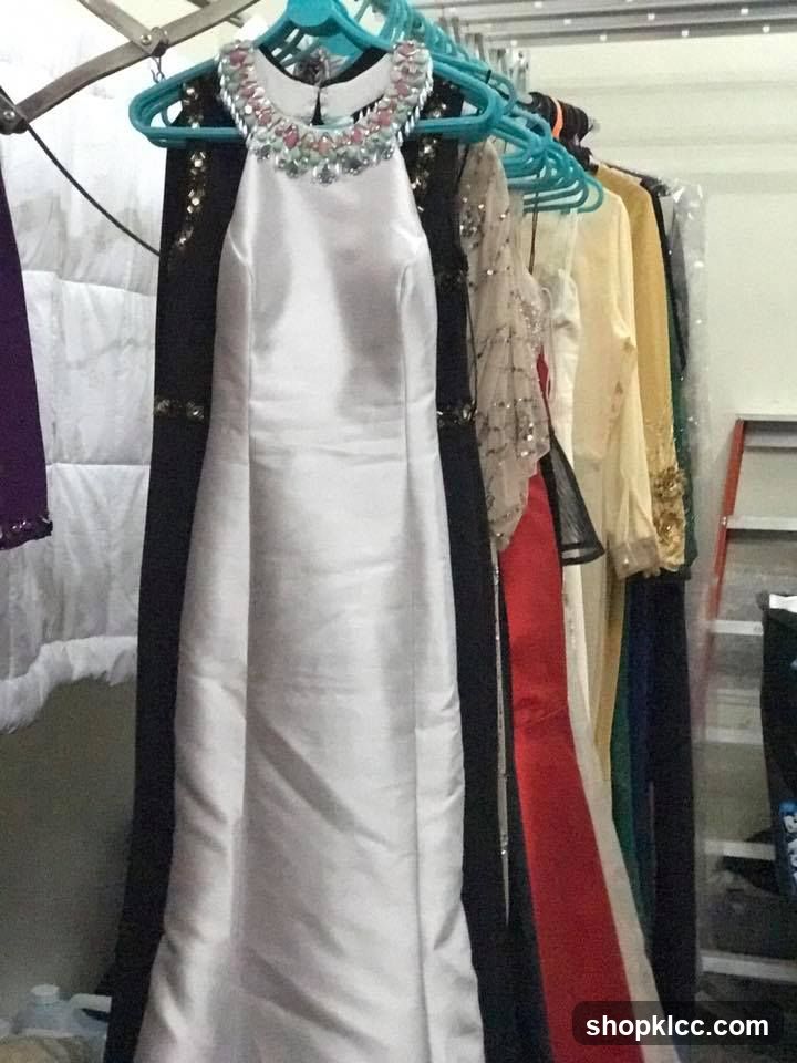 Dresses on hangers