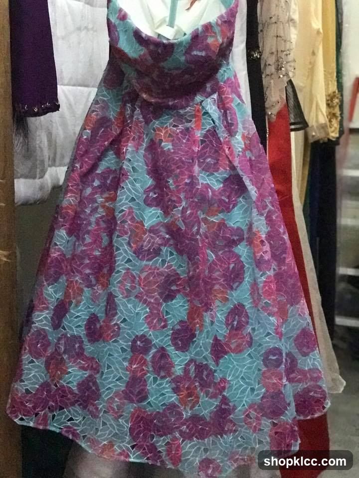 Strapless Dress with Floral Pattern