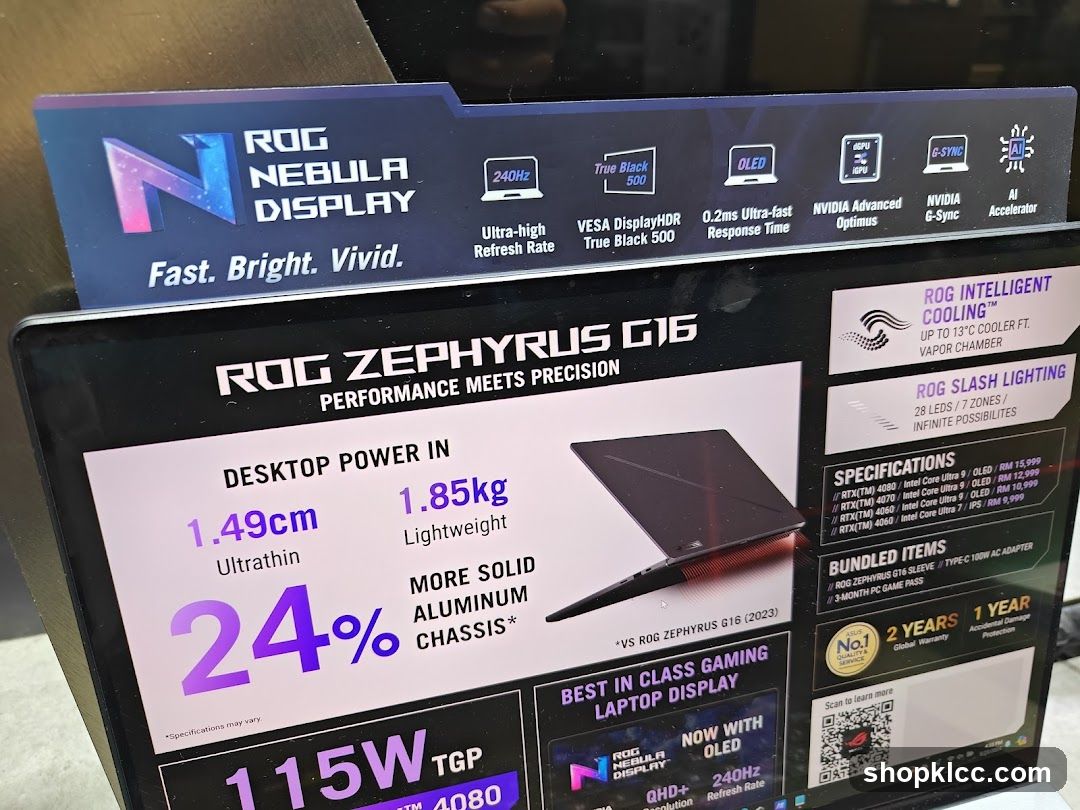 ROG Zephyrus G16 Laptop Display