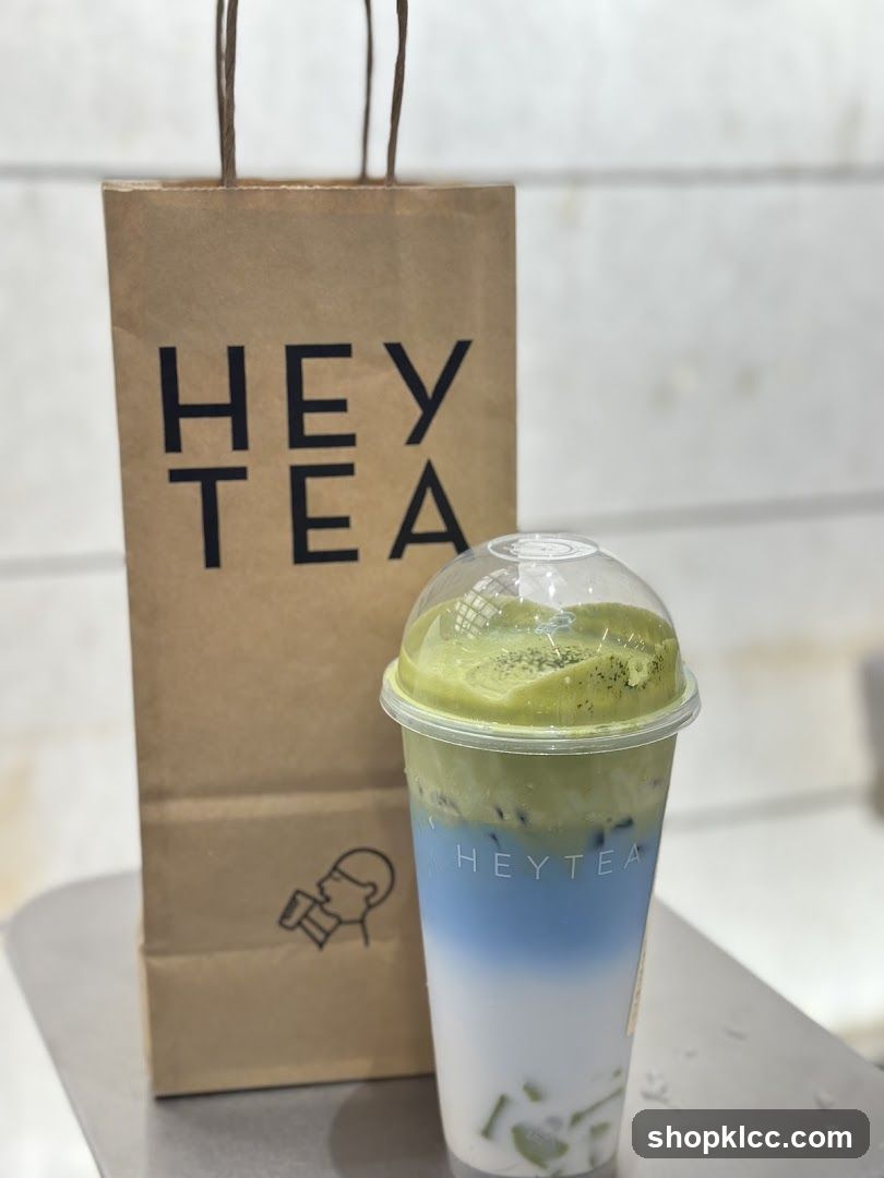 Iced Matcha Latte and Shopping Bag