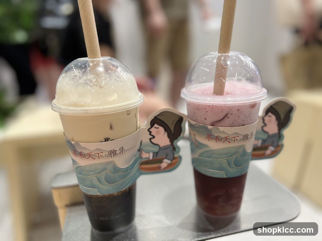 Two bubble tea drinks