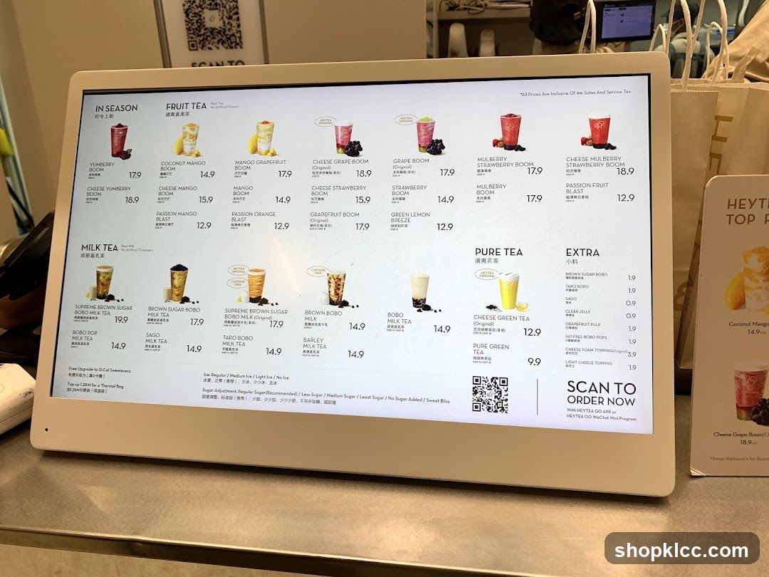 HEYTEA Menu