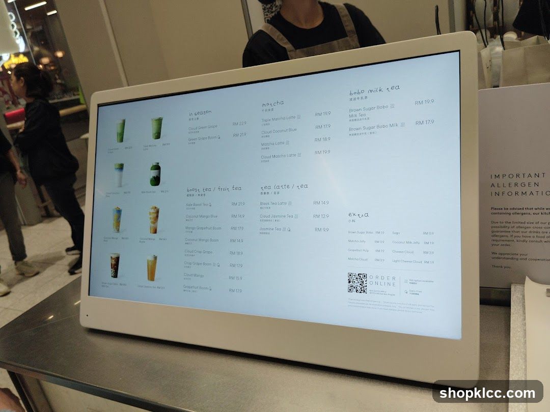 Boba Milk Tea Menu