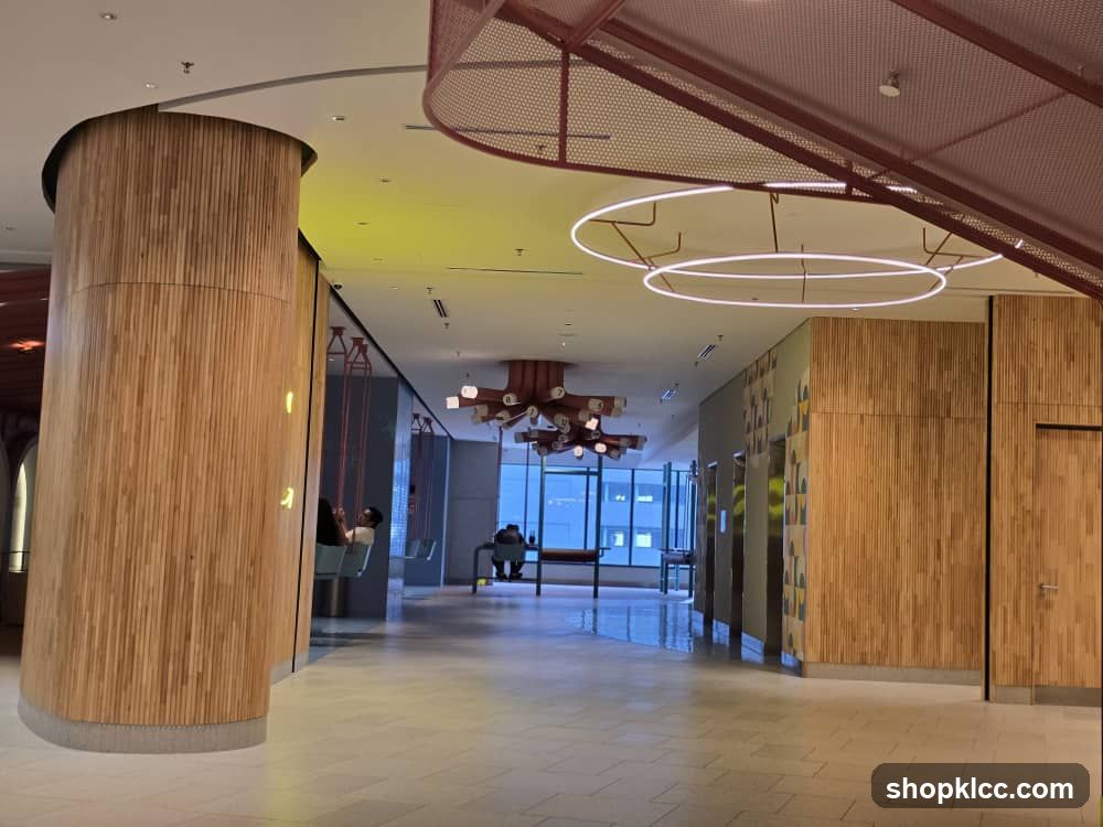 Modern Interior with Wood Accents and Unique Lighting