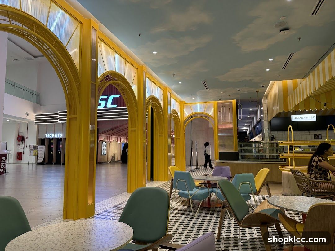 Cafe Interior with Arched Decor