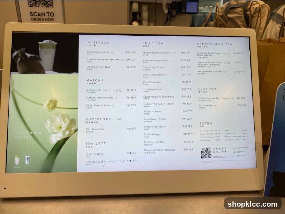 Tea Latte Series Menu