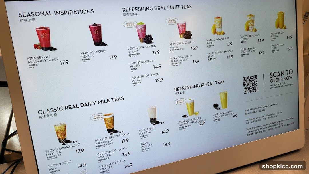 HEYTEA Menu
