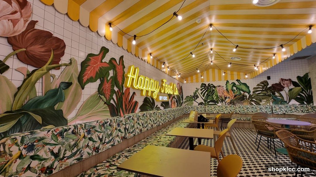 Restaurant Interior with Tropical Mural