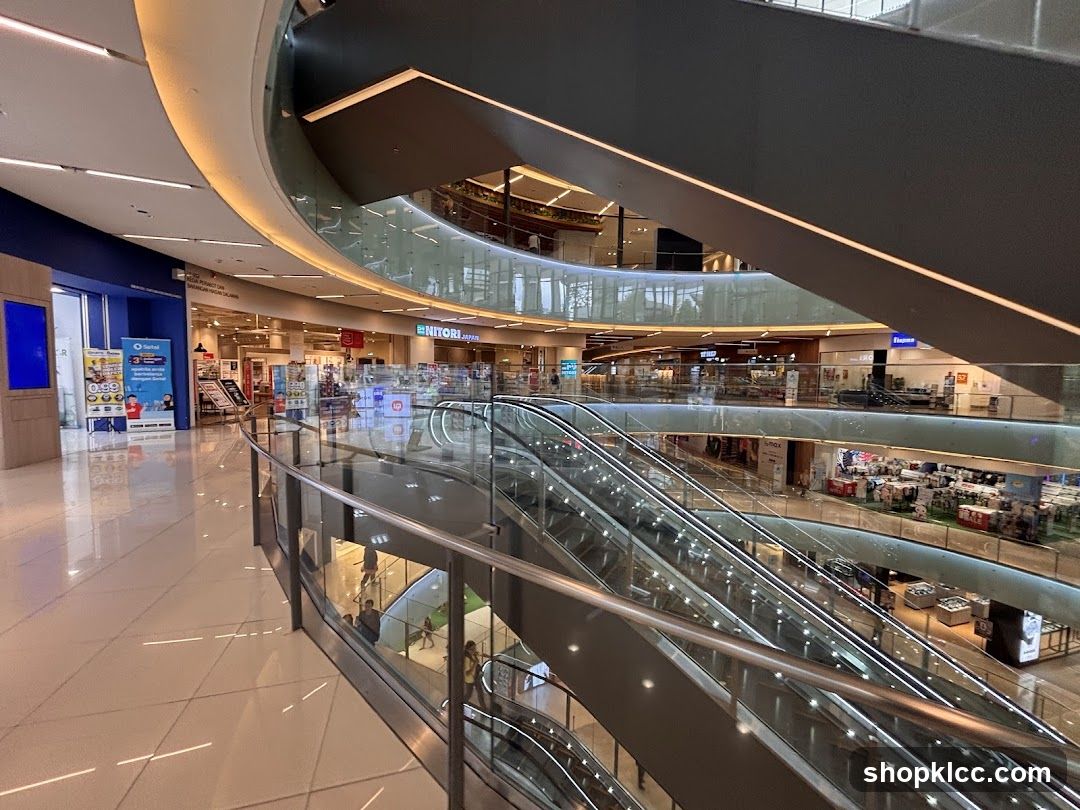 Interior of a multi-level shopping mall