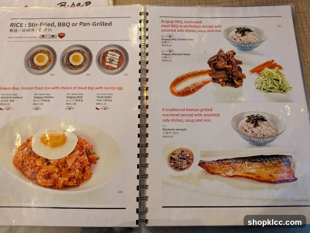 R.bap Menu