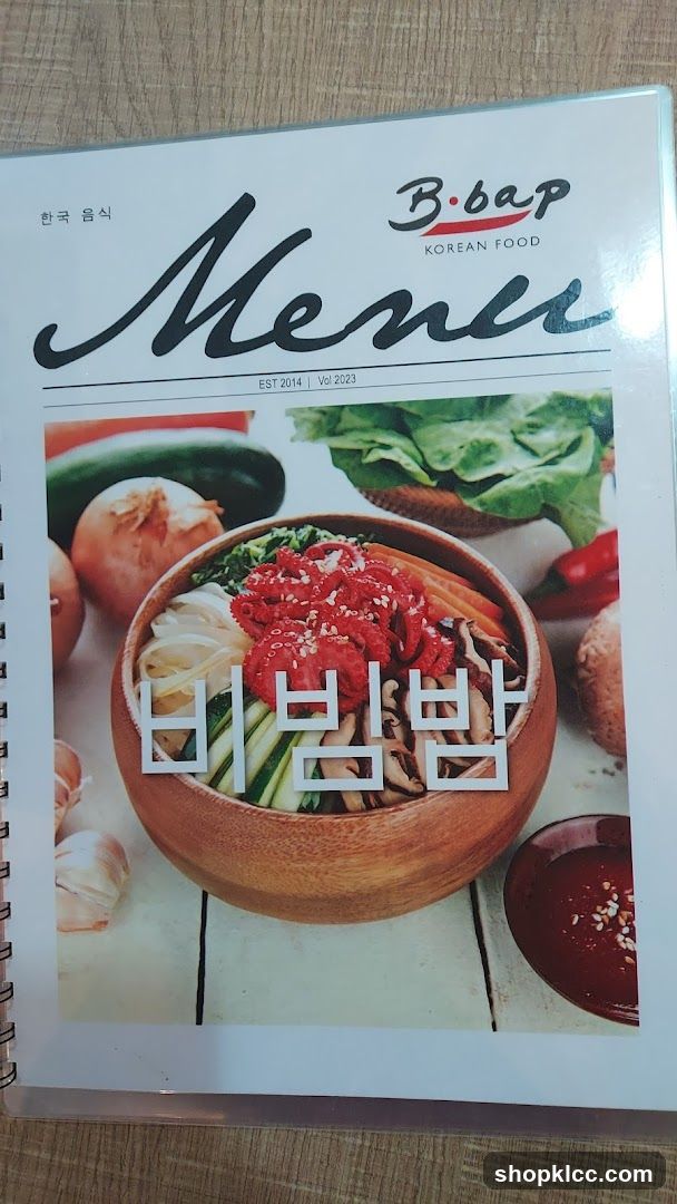 B.bap Korean Food Menu
