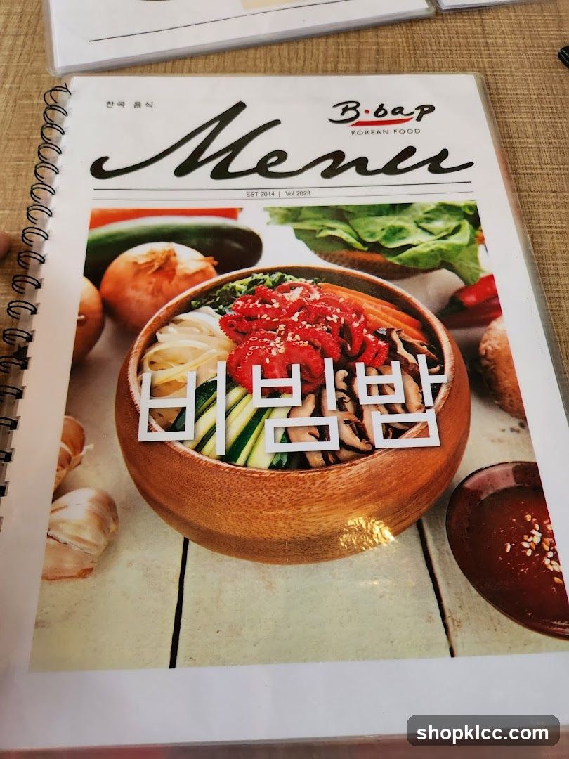 B-bap Korean Food Menu