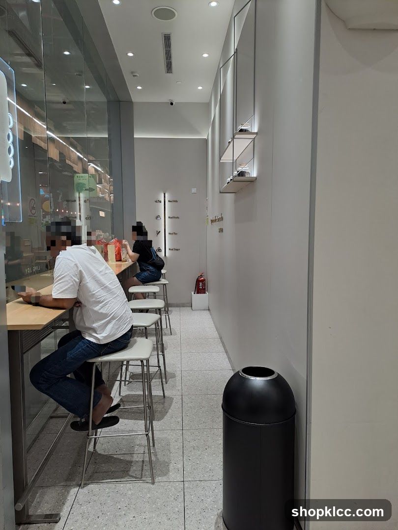 Interior of a cafe with seating