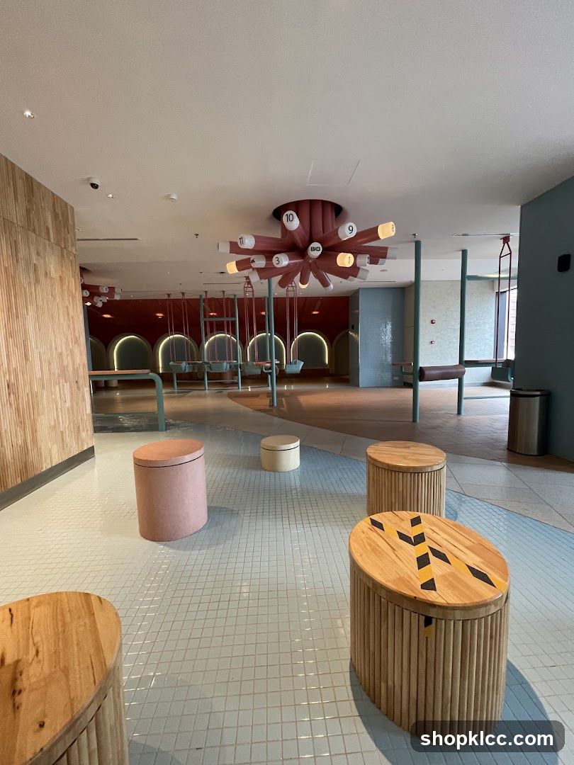 Modern Waiting Area with Swings