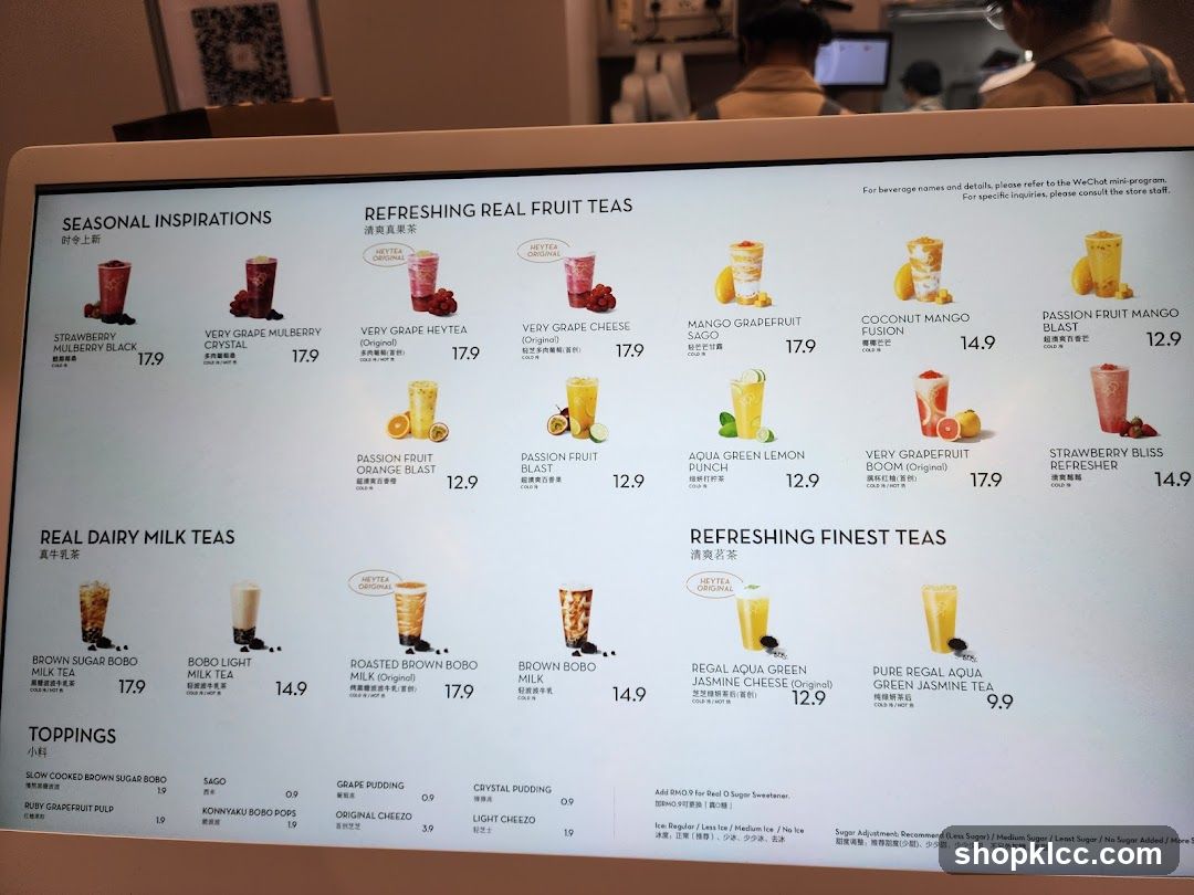 HEYTEA Menu