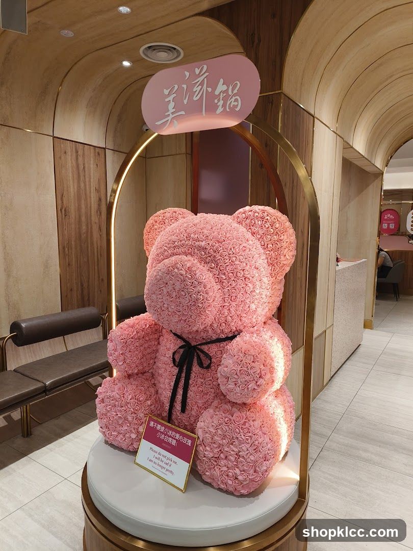 Pink Rose Teddy Bear Decoration