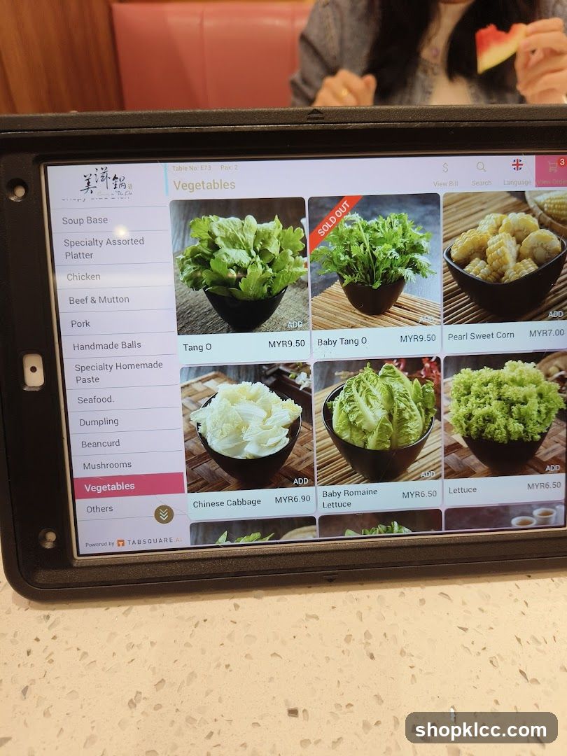Vegetables Menu