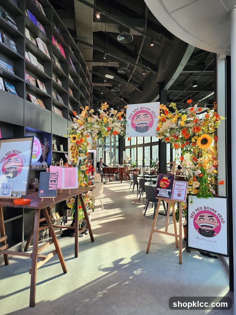 Restaurant Entrance with Floral Decorations